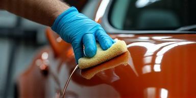 Expert polissant la carrosserie à la main